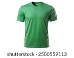 Plain Green t shirt mockup, Blank male t shirt front view, isolated on white background