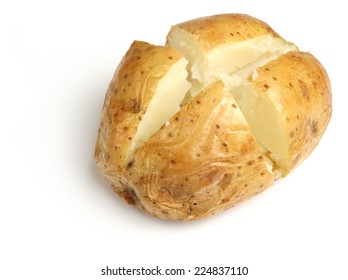 Plain Jacket Potato On White Background