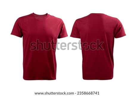 Plain maroon t-shirt mockup template isolated over white background