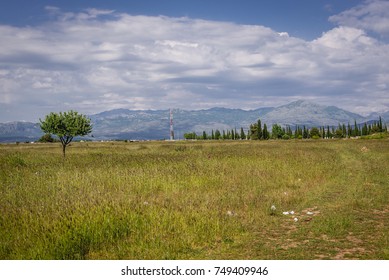 Plain Near Podgorica International Airport In Montenegro