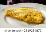 plain omelette on white plate 