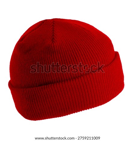 Plain red beanie image suitable for winter