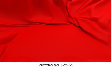 Plain showcase pedestal covered with red cloth. Extralarge resolution