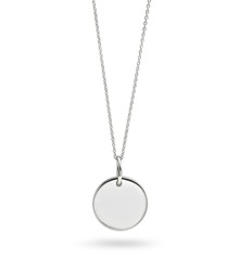Plain Silver Necklace With Chain Isolated On White Background