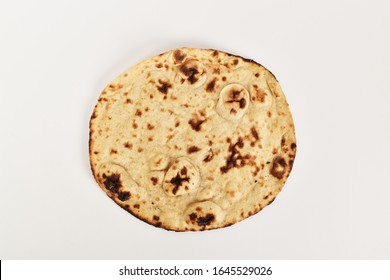 Plain Tandoori Roti Isolated On White Background