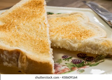 Plain Toast On A Plate