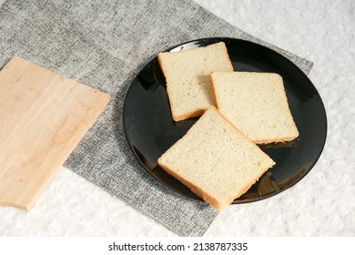 Plain Toasted Bread Whole. White Bread Toast Slice.