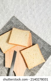 Plain Toasted Bread Whole. White Bread Toast Slice.