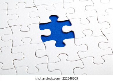 Plain White Jigsaw Puzzle On Blue Stock Photo 222348805 | Shutterstock