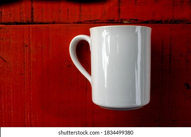 Plain White Mug On The Cafe Table