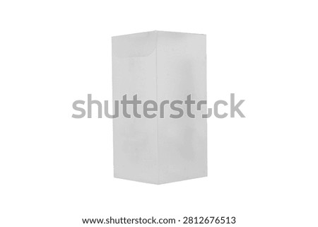 Plain white rectangular cardboard box with a clean unbranded surface, isolated on a white background for packaging mockups, cosmetic products, medicine, retail, and branding concepts.
