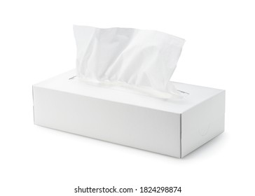 A Plain White Tissue Box On A White Background