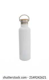 Plain White Water Bottle On White Background