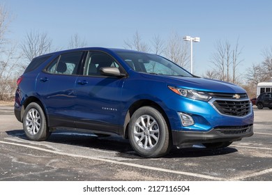 Plainfield - Circa February 2022: Used Chevy Equinox on display. With current supply issues, Chevrolet is relying on Certified pre-owned car sales while waiting for parts.