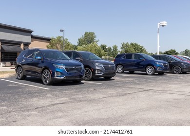 Plainfield - Circa July 2022: Chevrolet Equinox display at a dealership. Chevy offers the Equinox as a mid-sized SUV.