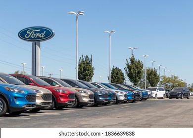 Plainfield - Circa September 2020: Ford Car and Truck Dealership. Ford sells products under the Lincoln and Motorcraft brands and makes the Mustang, F150 and Explorer.