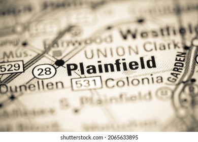 Plainfield. New Jersey. USA on a geography map