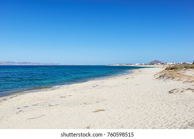 Plaka Beach Of Naxos Island In Cyclades, Greece