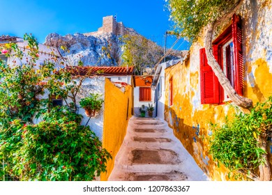 Plaka District Street View In Athens