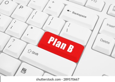 Plan B button on white computer keyboard