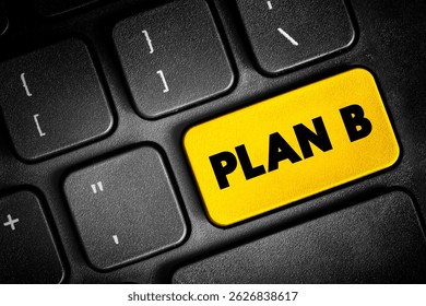 Plan B text concept button on keyboard for presentations and reports