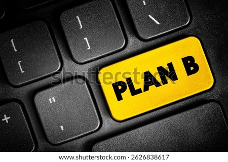 Plan B text concept button on keyboard for presentations and reports