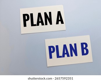 Plan A and Plan B Text Written on Paper – Concept of Strategic Planning, Backup Option, Business Decision, Risk Management, and Alternative Solutions. 