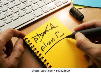Plan A crossed, plan B written in a note.