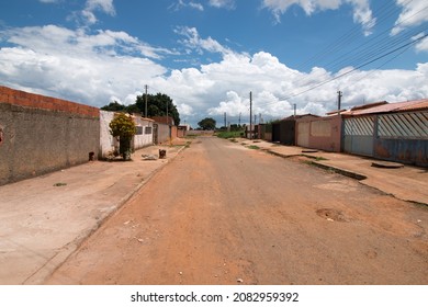 Planaltina, Goias, Brazil, November 27, 2021: Typical Looking Street In The Poor Community Of Planaltina