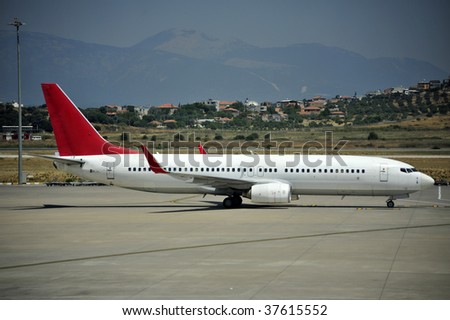 a plane about to take off