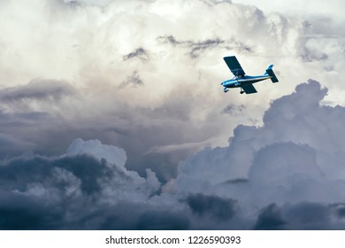
plane in the clouds
