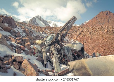 Plane Crash Of The Helicopter In The Mountains