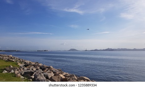 Plane Cutting The Sky At Flamengo Park