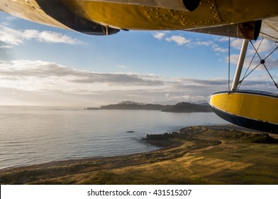 Plane flying over the Kodiak Island 