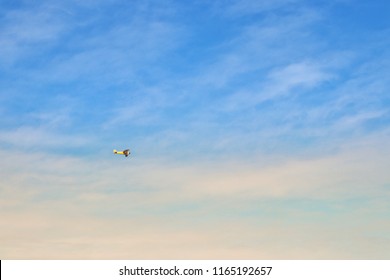 Plane flying through the clouds
