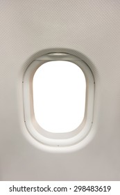 Plane interior window as template, the window area isolated on white