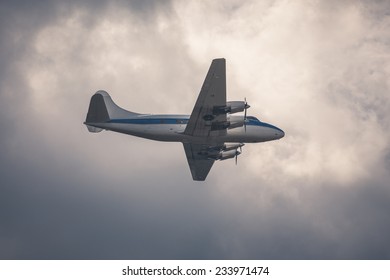  plane on cloudy sky