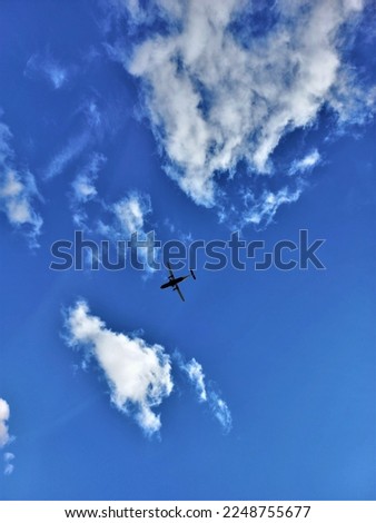 Similar – Foto Bild Modellflugzeug fliegt am Himmel