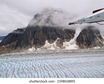 Plane Shot While Flying Through A Glacier At Denali National Park, Alaska