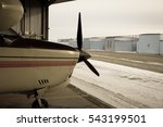 Plane sitting in the hanger