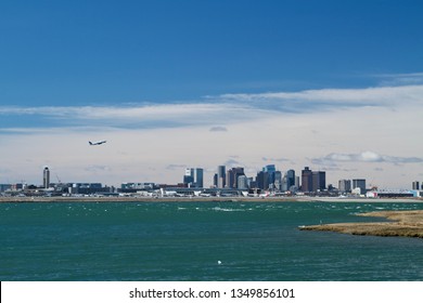 Plane Taking Off From Boston Logan Airport