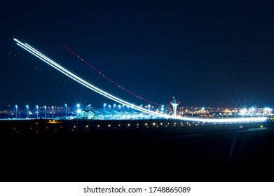 Plane Taking Off In The Night