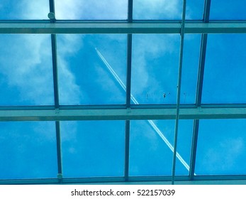 The plane in the window