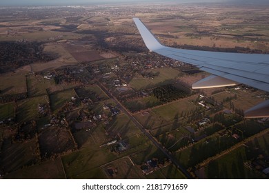 Plane Window Overlooking Perth From Above, Western Australia 