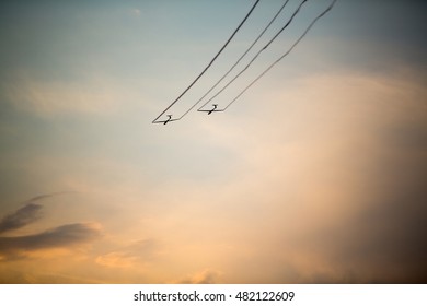 Planes flying in formation