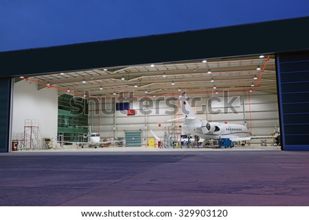 planes in the hangar