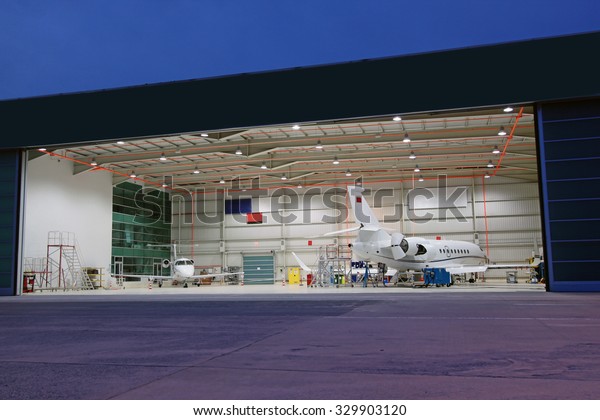 planes in the\
hangar