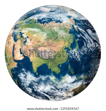 Planet Earth with clouds, Asia - Elements of this image furnished by NASA
