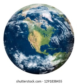 Planet Earth with clouds, North America - Elements of this image furnished by NASA - Powered by Shutterstock