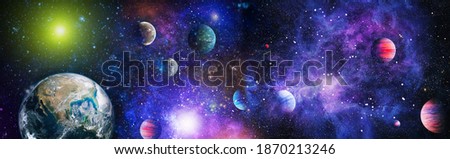 Planet Earth in dark outer space. View of the earth from the moon. Elements of this image furnished by NASA